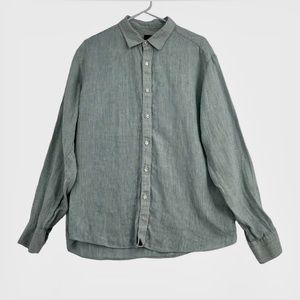 Untuckit Blue & White Striped Long Sleeve Button Down